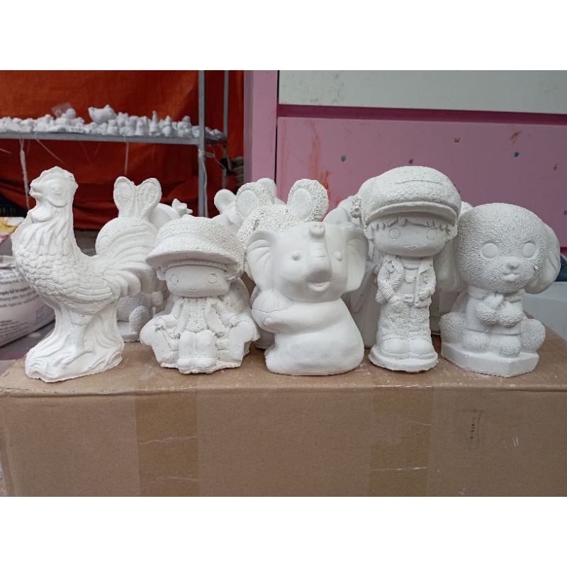 combo 5 tượng thạch cao 15 cm 13 cm
