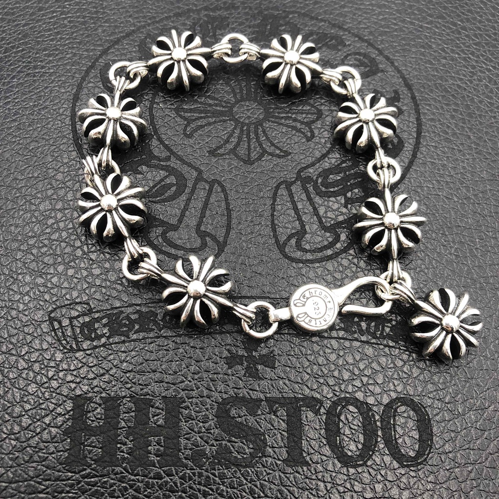 Vòng tay Chrome Hearts Lắc tay nam nữ bạc 925 Lắc tay chuỗi Cross ChromeHeart cao cấp, Trang sức Chrome Hearts HHST00