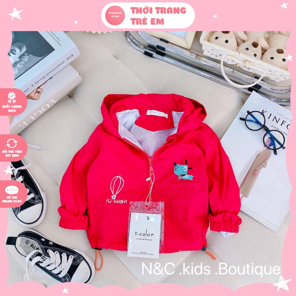 Áo Khoát Gió Cao Cấp, Khoát 2 Lớp Cho Bé Trai, Hàng Quảng Châu Siêu Xịn, Size Từ 10-22kg