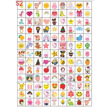 Sticker khen thưởng cho bé dễ thương 113miếng/tờ A4