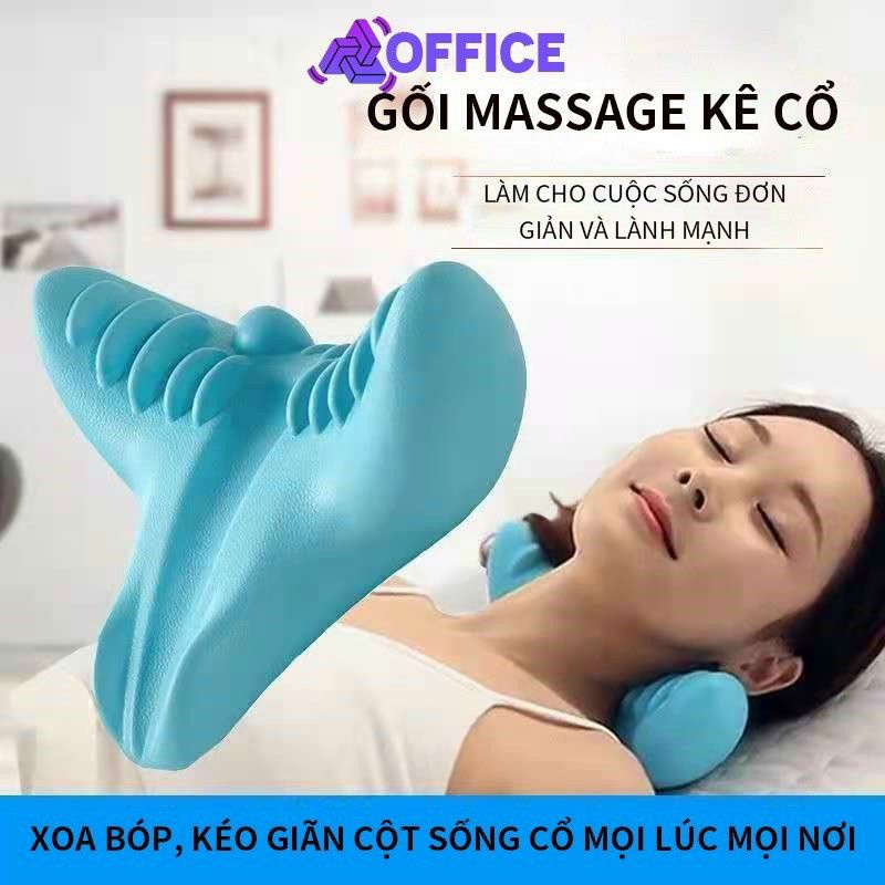 Gối massage bấm huyệt, nắn chỉnh cổ vai gáy bằng nhựa mềm