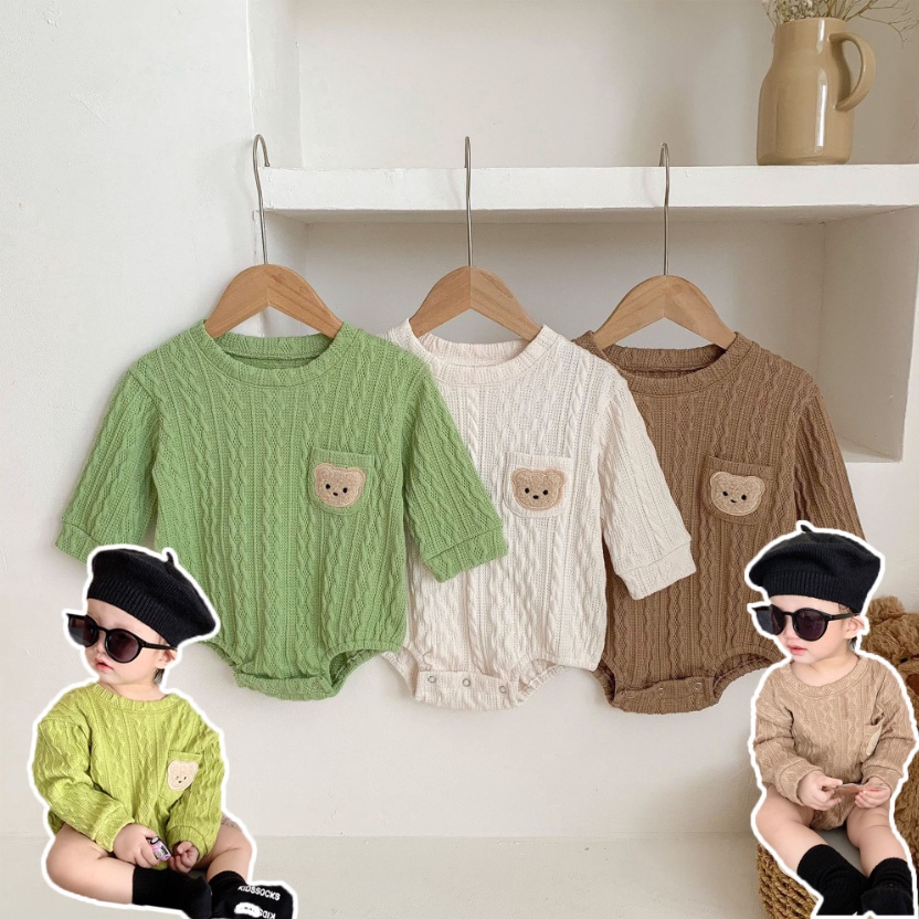 Bộ Áo Liền Quần Tay Dài Dễ Thương Thời Trang Xuân Thu Cho Bé