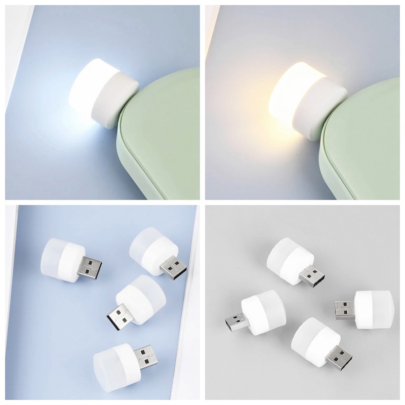Đèn ngủ ANKNDO chia cổng sạc USB tròn nhỏ bảo vệ mắt di động hỗ trợ sử dụng máy tính đọc sách đa năng