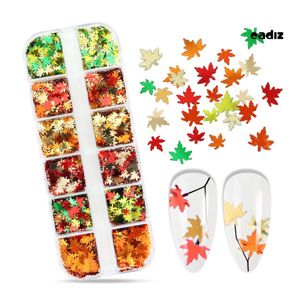 1 Hộp Kim Tuyến 6 / 12 Ngăn Siêu Mỏng Lấp Lánh Trang Trí Móng Tay Nghệ Thuật