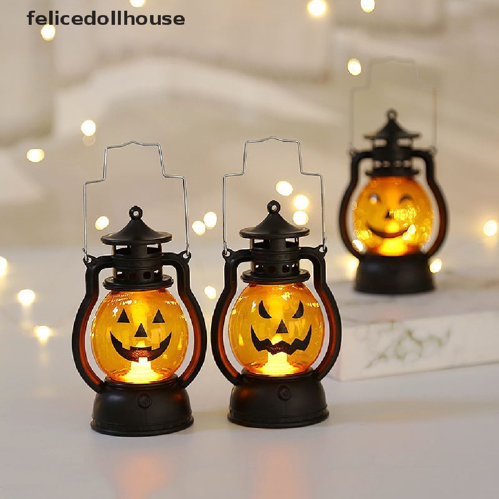 LED Haloween Pumpkin Ghost Lanter  Light Halloween Party Decoration for Home Holiday Bar Horror Props Oil Lamp Kids Toy