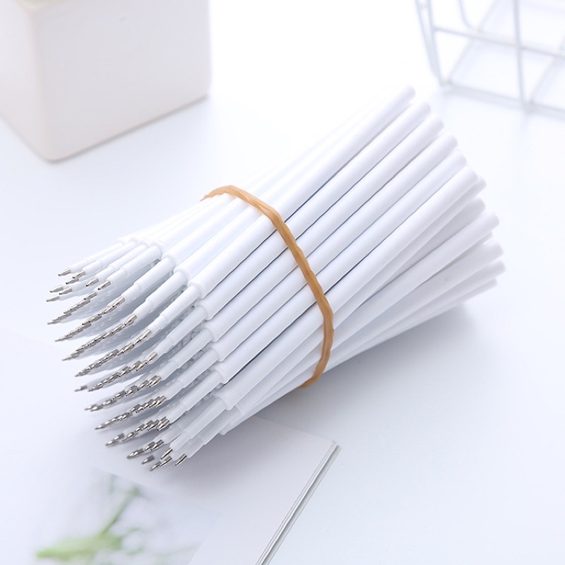 Combo 20 Ruột bút bi bấm 0.5mm, ruột bút gel dạng bấm Ếch Ộp Vpp, Ngòi bút bi bấm văn phòng phẩm học sinh