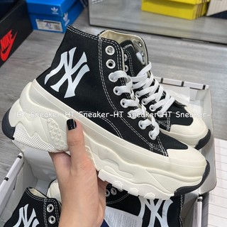 [Có sẵn-ship hỏa tốc] Giày Sneaker MLB Chunky High Black| Giày Chunky Đen Cao Cổ Đế Cao
