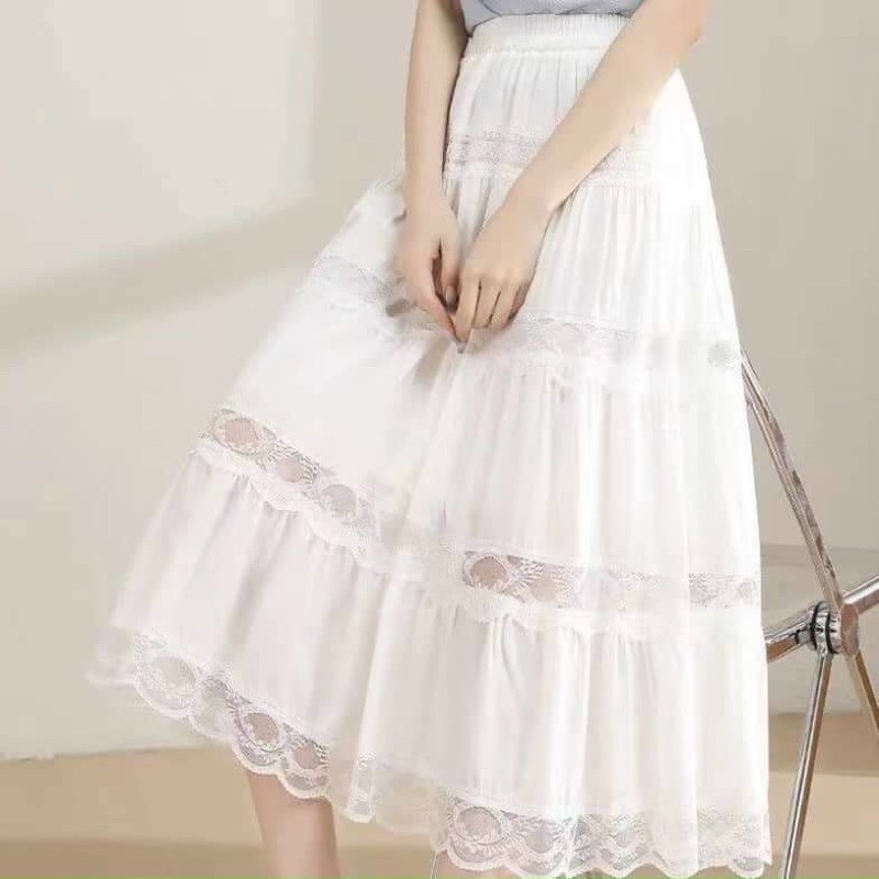 Chân váy công chúa ren tầng hàng QC