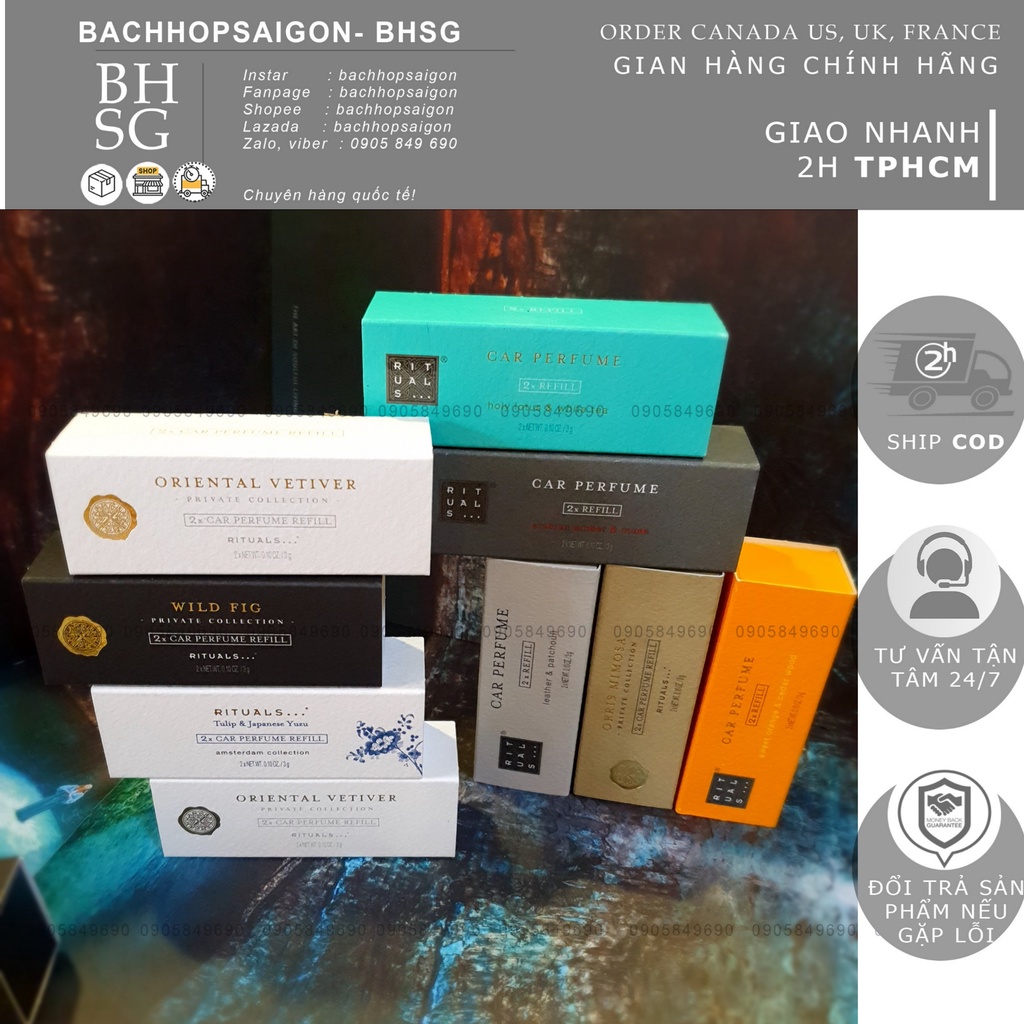 Refill Sáp thơm ô tô kẹp cửa gió rituals car perfumes - lõi nạp lại