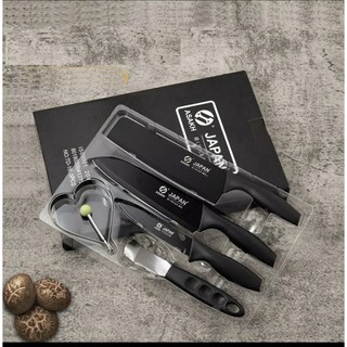 Bộ dao nhật bản 5 món nhà bếp đa năng bằng thép-bộ dao asaki 5 món cao cấp cho nhà bếp
