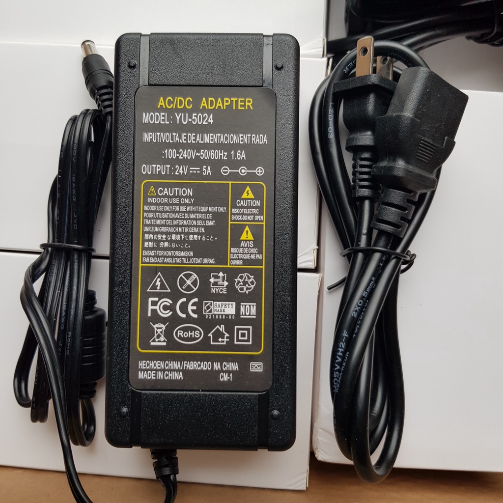 Bộ Chuyển Đổi Nguồn Điện DC 24V5A Kèm phích cắm