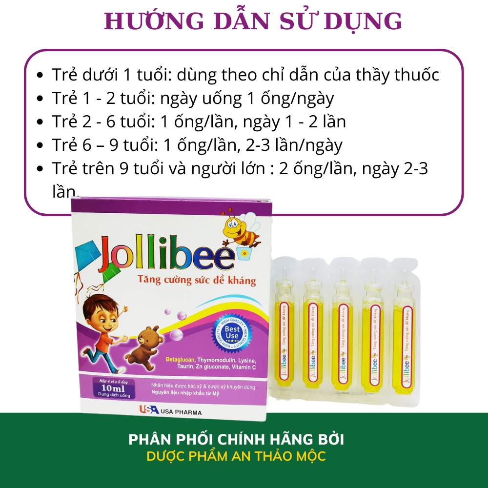 Siro Mediusa Jollibee giúp tăng cường sức đề kháng hệ miễn dịch bé ăn ngon hấp thu tốt các chất dinh dưỡng hộp 20 ống