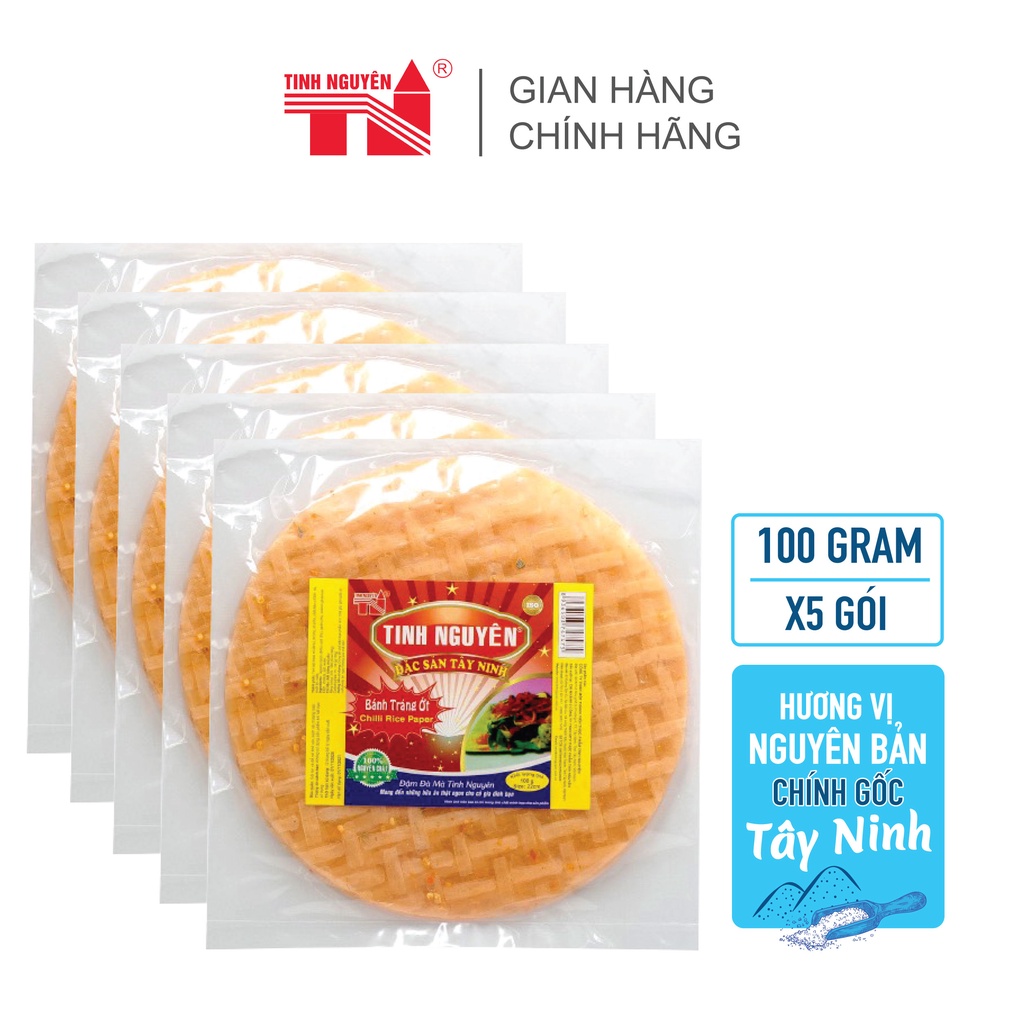 Combo 5 Bánh Tráng Ớt Tây Ninh Tinh Nguyên (100gx5gói)