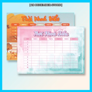 Thời khóa biểu size A6 họa tiết dễ thương