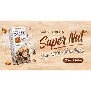Sữa 9 loại hạt Vinamilk Super Nut Ít đường -Thùng 6 Lốc* 4 hộp x 180ml
