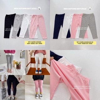 Sét 4 quần leeging dài cotton cho bé