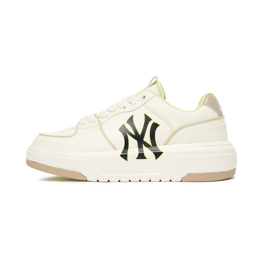 Giày Thể Thao MLB Chunky Liner Low New York Yankees Beige,Giày Sneaker Mlb Màu Be Nam Nữ Tăng Chiều Cao Full Box Bill