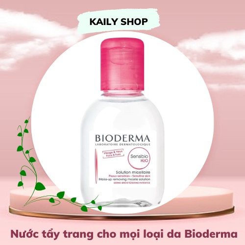 Nước tẩy trang dành cho da nhạy cảm và mọi loại da Bioderma (hồng) - Créaline H2O Eau Micellaire Démaquillante 100ml