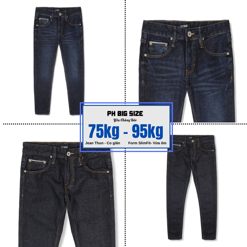 Quần Jean Bigsize 75kg - 95kg co giãn | Quần bò ngoại cỡ 36 38 | PH BIG SIZE | Q223 | Q224