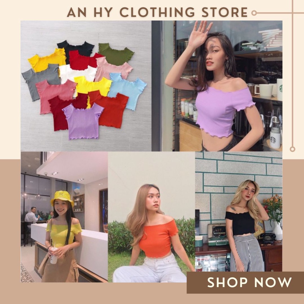 (có bán sỉ,ảnh thật,hoả tốc)🍓ÁO_CROPTOP_TRỄ_VAI_CUỐN_BIÊN🍍