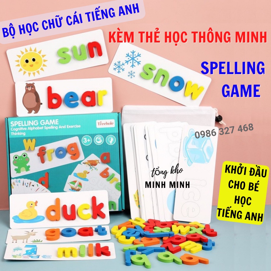 Đồ Chơi Ghép Chữ Cho Bé- Spelling Game- Bộ Thẻ học thông minh Được Ưa Chuộng Trên Thế Giới- Ghép Chữ Tiếng Anh từ nhỏ