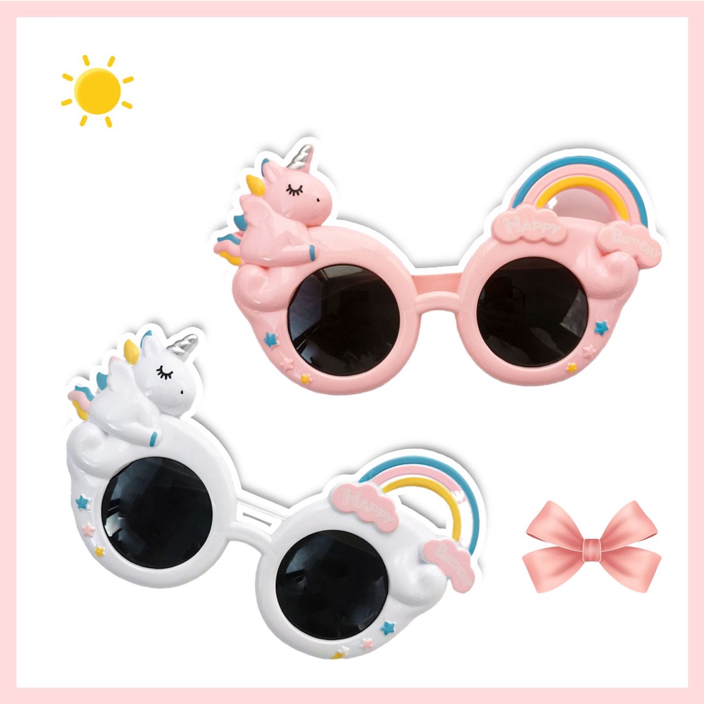 Kính Mát Hình Kỳ Lân Nhiều Màu Dễ Thương Cho Bé