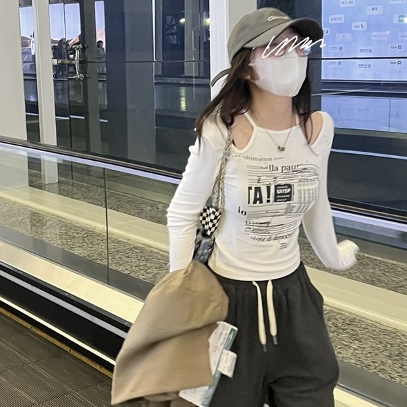 ZHELIHANGFEI Áo Dệt Kim Tay Dài Lưng Cao Dáng Ôm Quyến Rũ Cho Nữ