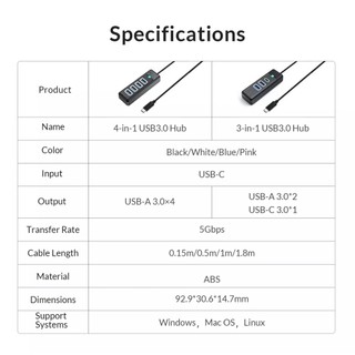 Hub Orico Chia Type C 3.0  ra 4 USB 3.0