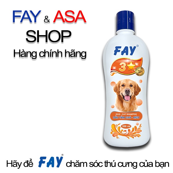 Dầu Tắm Chó, Mèo Fay 3 Sao 300ml ( 3 Trong 1)