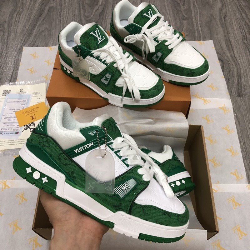 Giày LV Louis Vuitton Trainer Black White, Giày Sneaker LV Nam Nữ Mẫu Mới Hot Hit