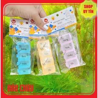 Hộp chia thuốc 4 ngăn Hofaco - Hộp chia thuốc theo ngày 4 ngăn an toàn tiện lợi