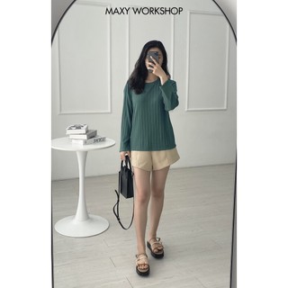 Áo thun nữ dài tay cổ tròn basic Lollipop tee Maxy Workshop