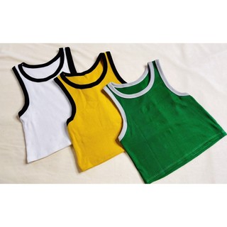 Áo Croptop Ba Lỗ Phối Viền Basic Trơn Ôm Body Cá Tính
