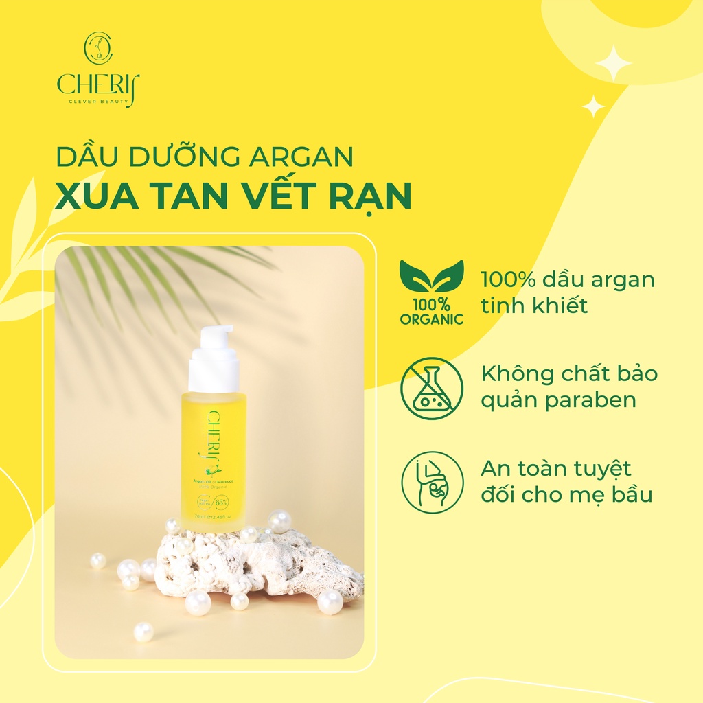 Dầu Argan YEN COSMETIC chống rạn, dưỡng ẩm - CHERIF 70ml