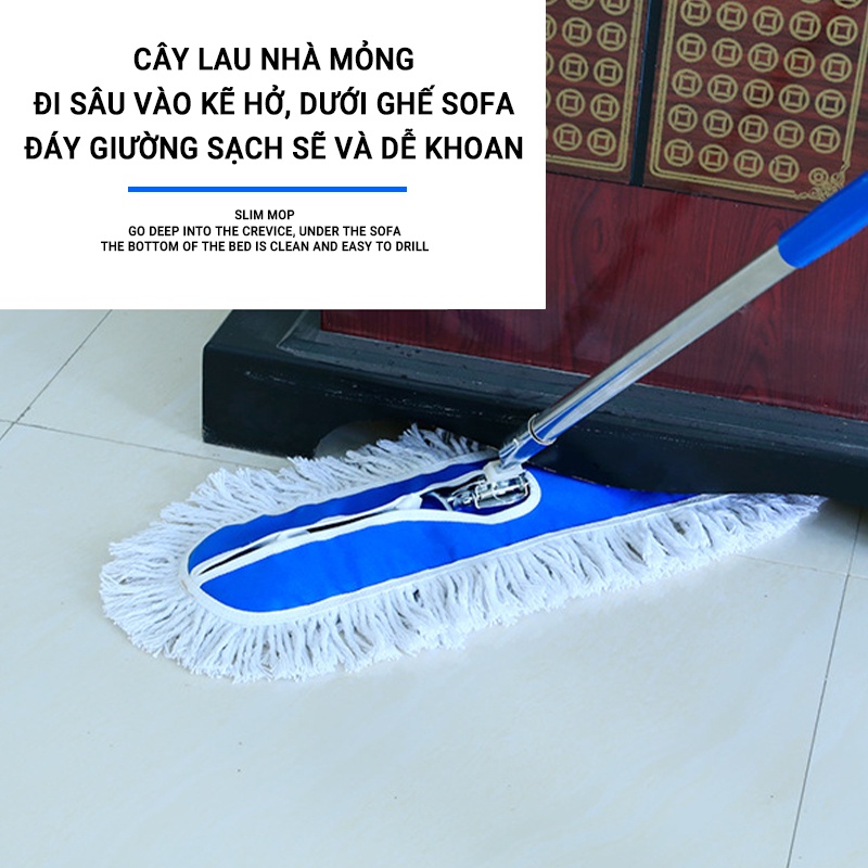 Cây Lau Nhà Phẳng Vải cotton Cỡ Lớn Dùng Lau Nhà Hàng / Khách Sạn 406080 Hàng Cây Lau Nhà Loại Bỏ Bụi