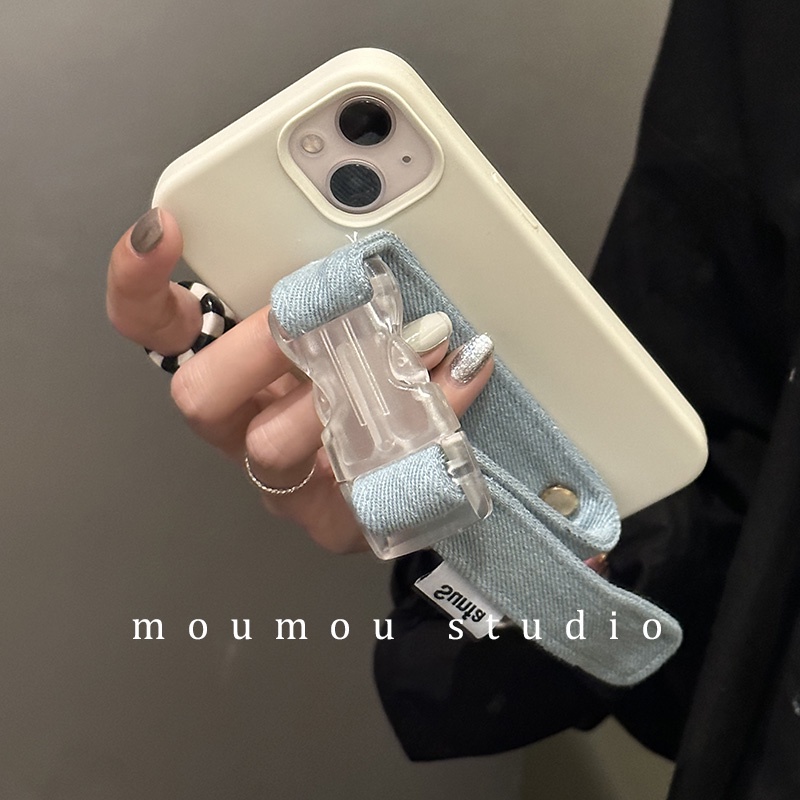 Ốp Điện Thoại Silicone Mềm Có Dây Đeo Denim Cho Apple 14pro Max Iphone13 / 12 New 11 14pro X XR 14plus