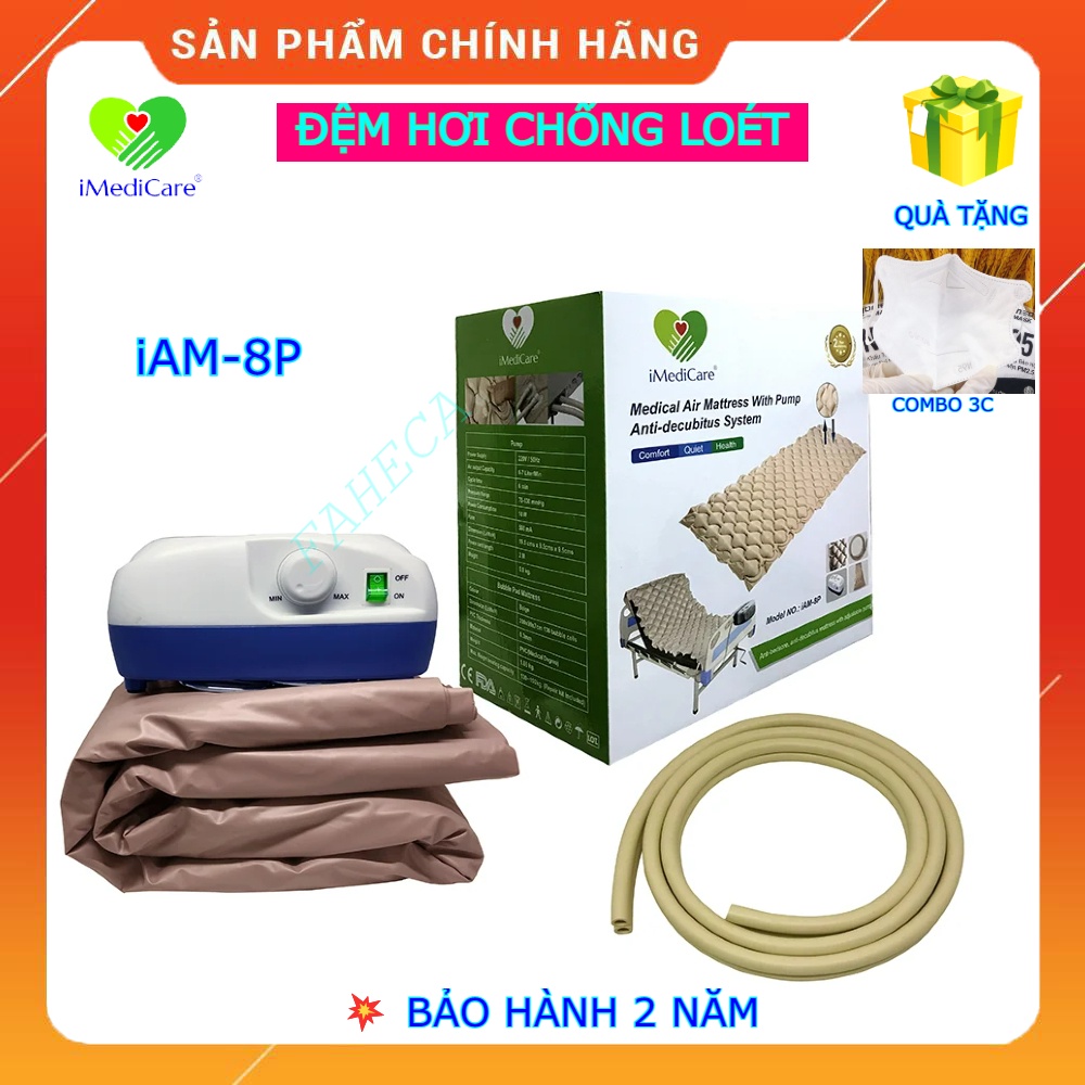 (HOẢTỐC-1h) Đệm hơi chống lở loét iMediCare iAM-8P New mẫu mới 2022 - Nệm khí chống loét - Singapore - Chính hãng