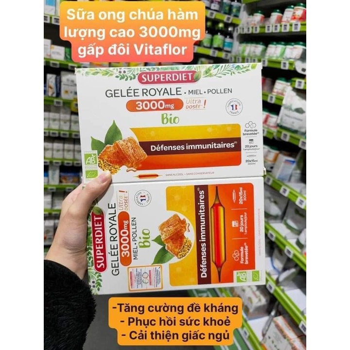 Sữa ong chúa Superdiet Gelée Royale Bio 3000mg