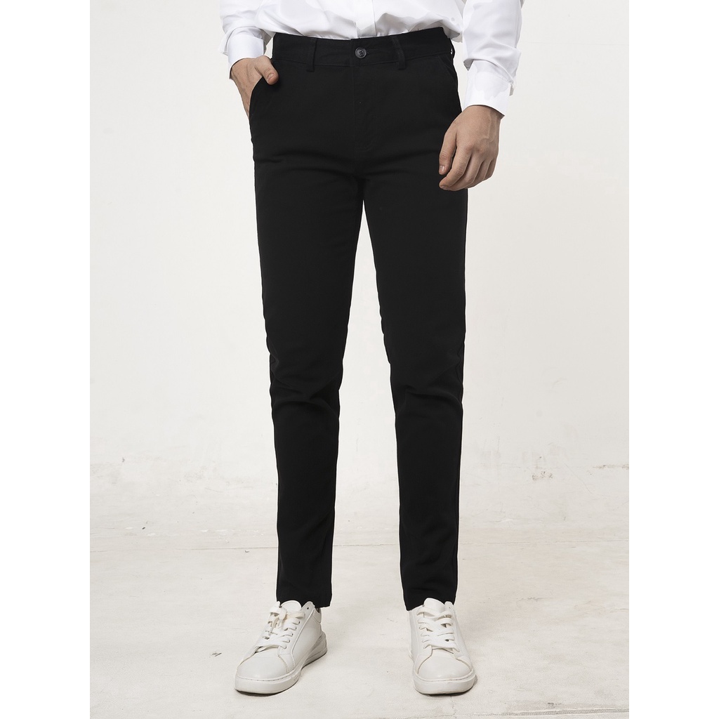 Quần kaki nam trơn đẹp 4MEN QK004 kiểu dáng dài, form slimfit tôn dáng, vải kaki thun co giãn thoáng mát