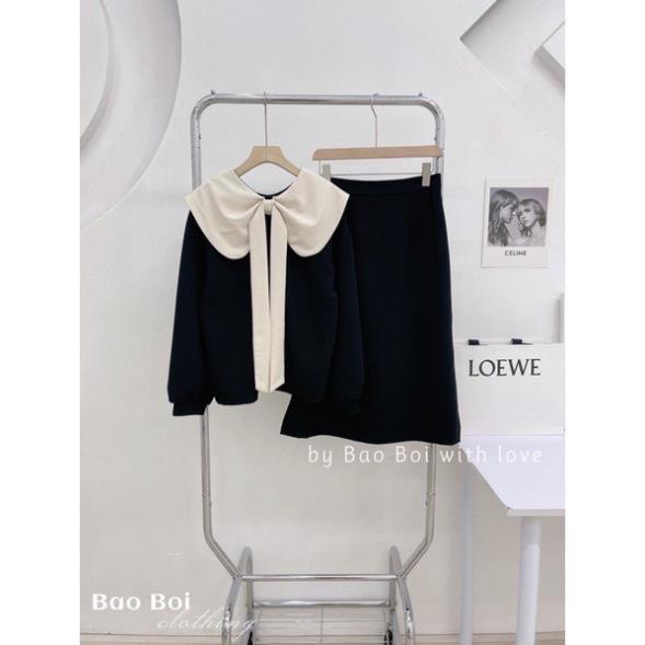 [ 𝐅𝐑𝐄𝐄 𝐒𝐇𝐈𝐏 ]   SÉT ÁO DÀI CỔ SEN DÂY NƠ MIX CHÂN VÁY