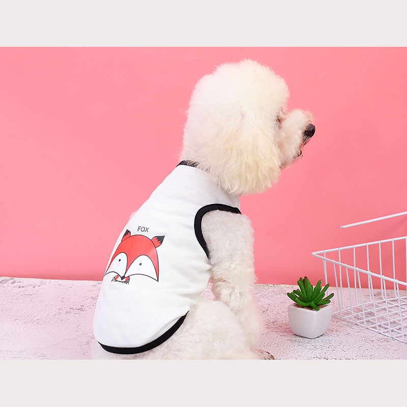 Áo Ba Lỗ Mỏng Co Giãn Cỡ Nhỏ Vừa Và Vừa Hình Hươu Cao Cổ Dễ Thương Thời Trang Mùa Hè Cho Thú Cưng