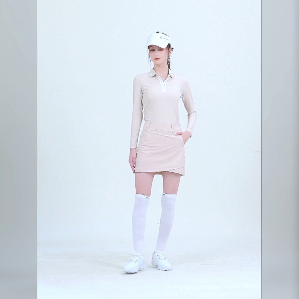 Set váy áo Azureway siêu xinh áo golf nữ thu đông tay dài chất liệu mềm mịn, váy chữ A cao cấp  - HC GOLF