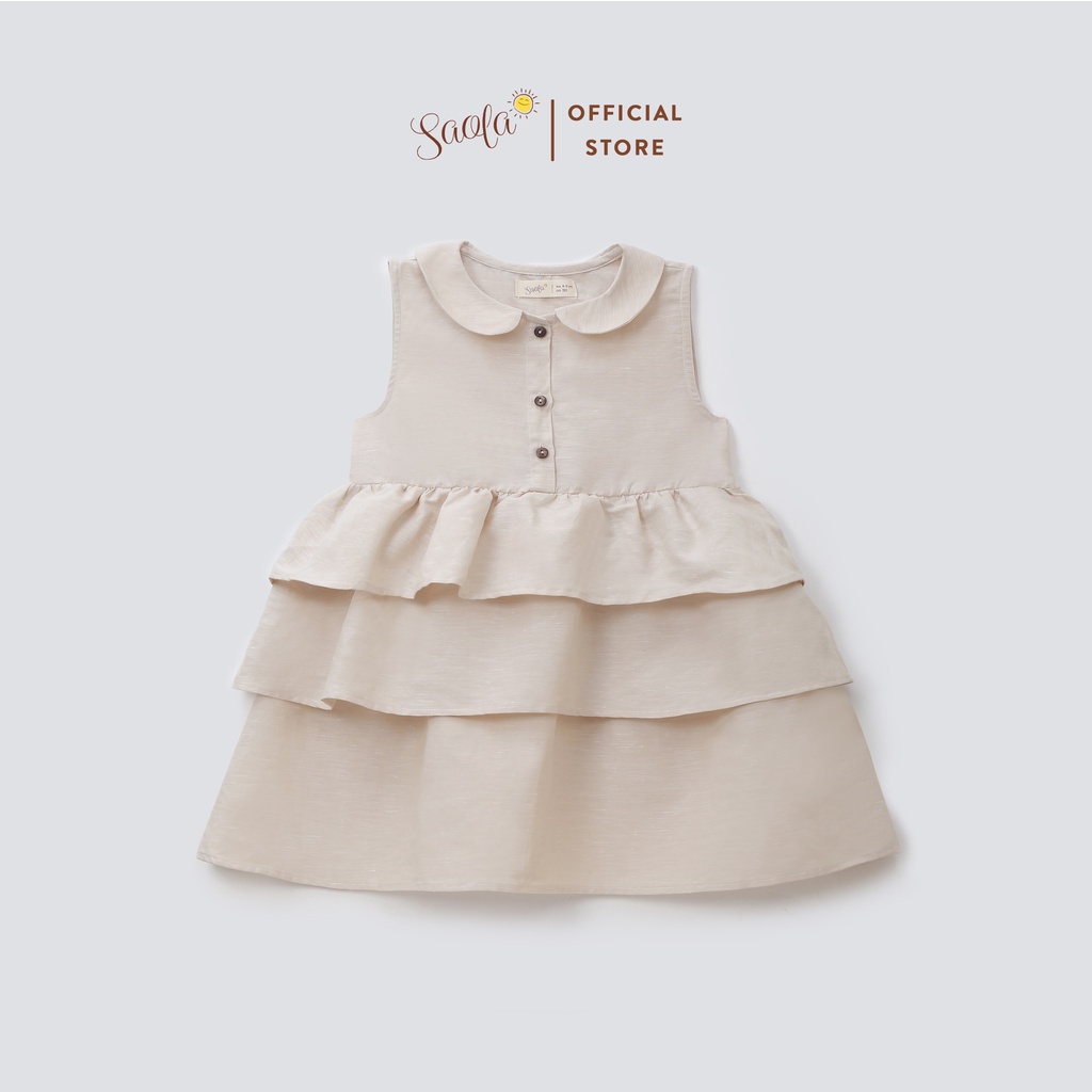 Váy Bé Gái Ba Tầng Bâu Cổ Lá Sen Thoáng Mát - KATERINA DRESS - DRL020 - SAOLA KIDS CLOTHING