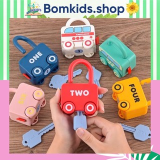 Xe đồ chơi, bộ ổ khoá và chìa khoá ⚡ CỰC HOT ⚡ Đồ chơi Montessori matching đầu đời cho bé, chất liệu cao cấp