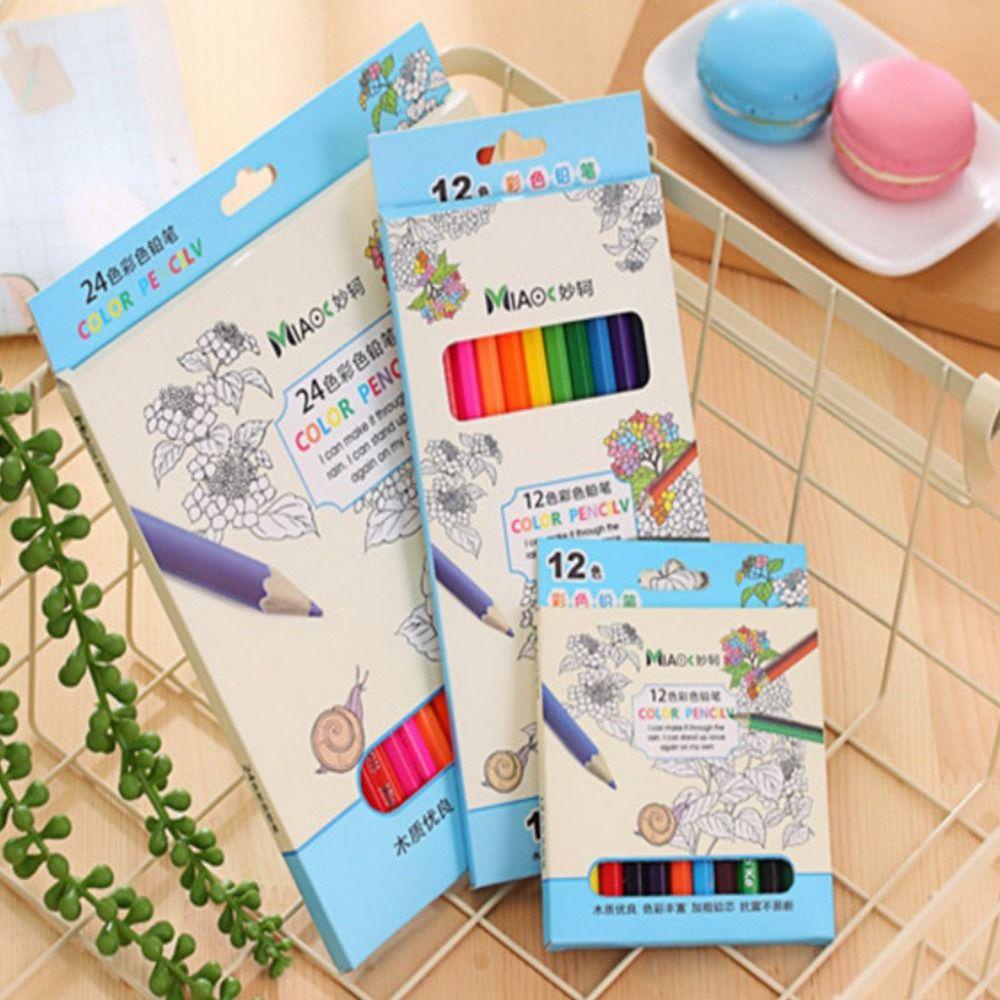 Bút Chì Màu Cầu Vồng 12 / 24 Màu Sắc Đa Dạng