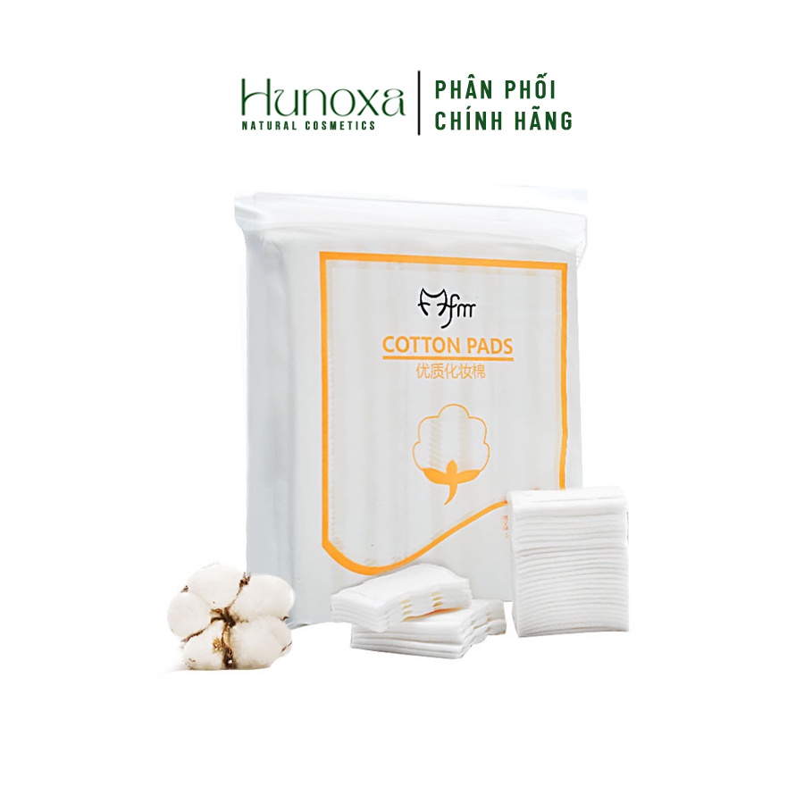 Bông tẩy trang 222 miếng cotton pad, bông tẩy trang 3 lớp mềm mịn, dày dặn - HUNOXA