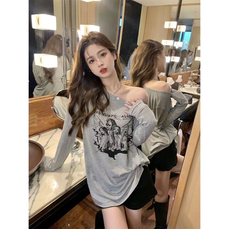 Áo Thun Tay Dài Cổ Tròn In Hình Mật Ong Mẫu Mới 2022 Dành Cho Bạn Nữ