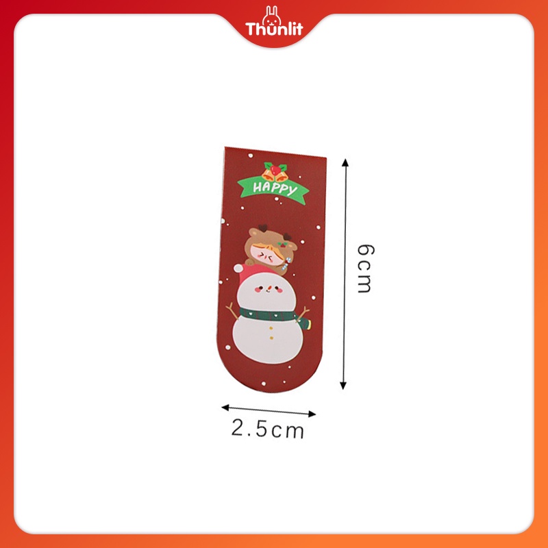 Phụ kiện đánh dấu trang từ tính THUNLIT hình gấu tuyết Giáng sinh dễ thương cho văn phòng sinh viên