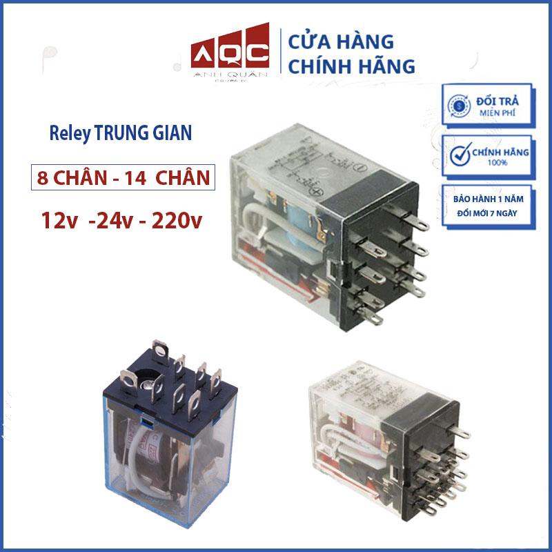 Rơ Le Trung Gian 8 chân 14 chân 12v 24v 220v - Relay Omron Đóng ngắt mạch điện tùy chọn số chân
