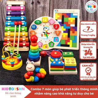 Combo Đồ Chơi Bằng Gỗ Cho Bé Thông Minh Phát Triển Trí Tuệ KidtoysHn Đồ Chơi Giáo Dục Sớm Montessori